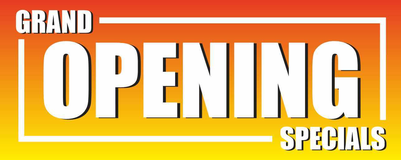 GRAND OPENING SPECIALS Advertising Banner Vinyl Mesh Sign now open welcome