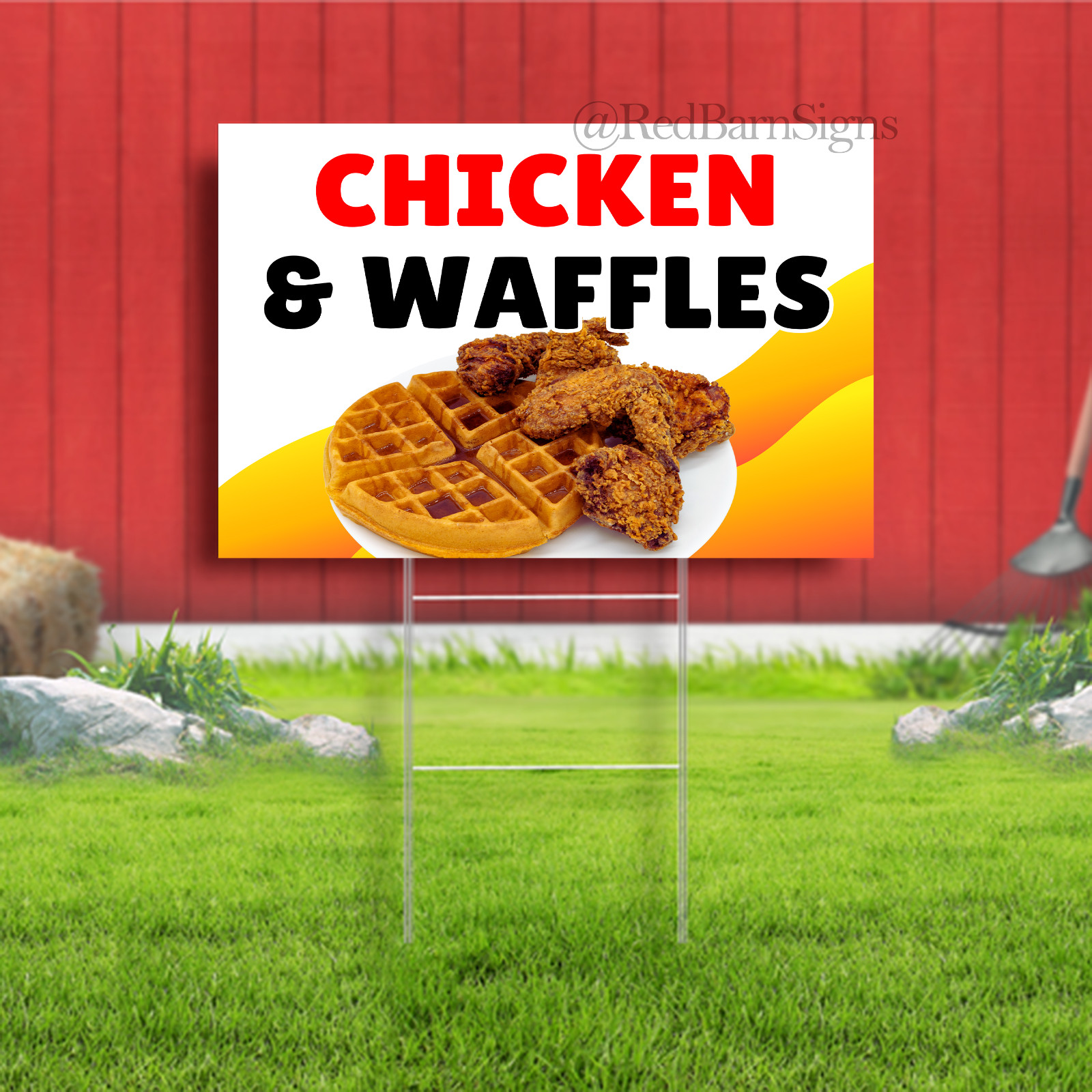 Chicken & Waffles Indoor Outdoor Yard Sign