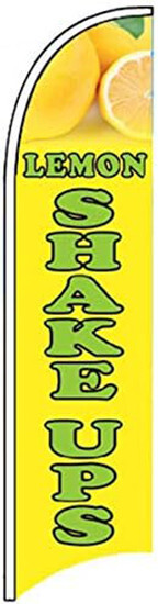LEMON SHAKE UPS Windless Swooper Flag 2×11.5 ft Tall Feather Banner Sign yb