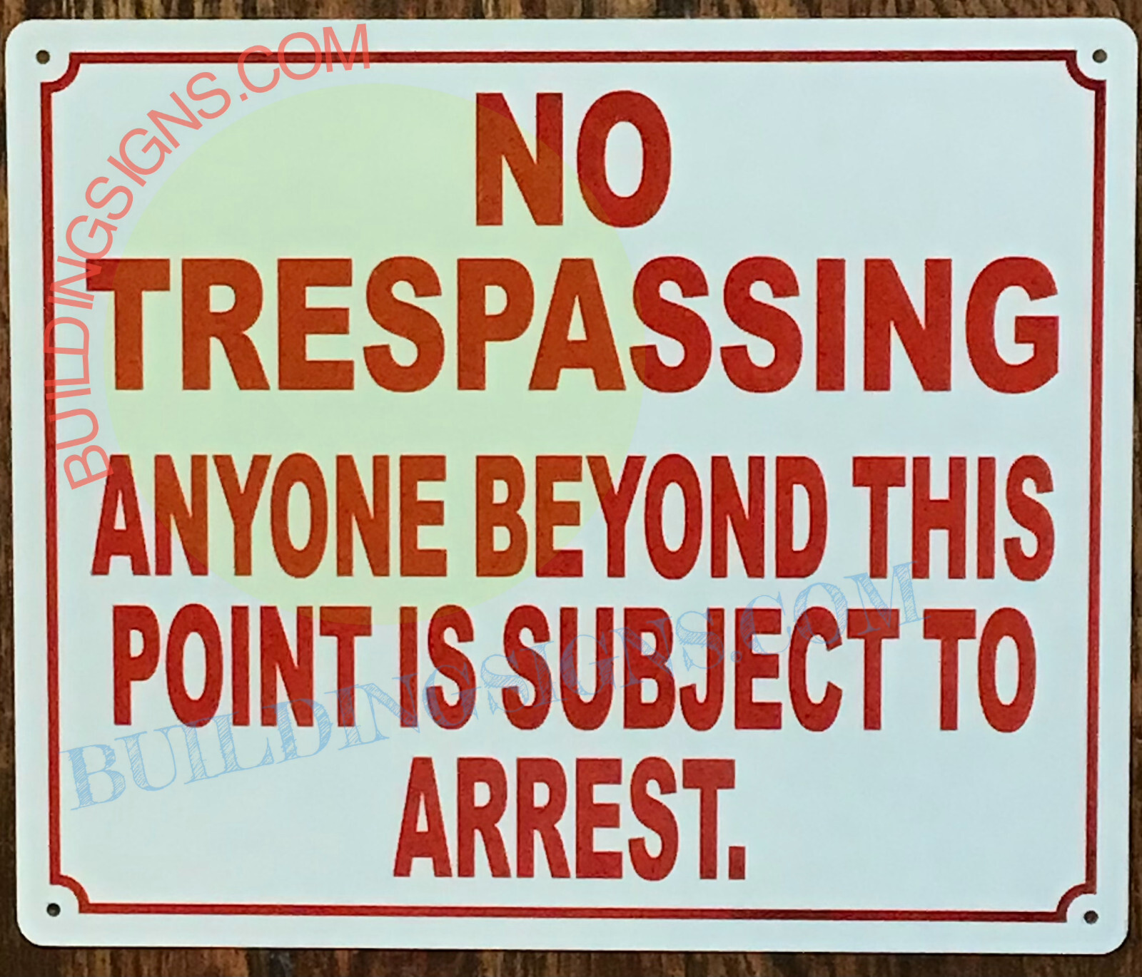NO TRESPASSING ANYONE BEYOND THIS POINT SIGN 10X12 WHITE