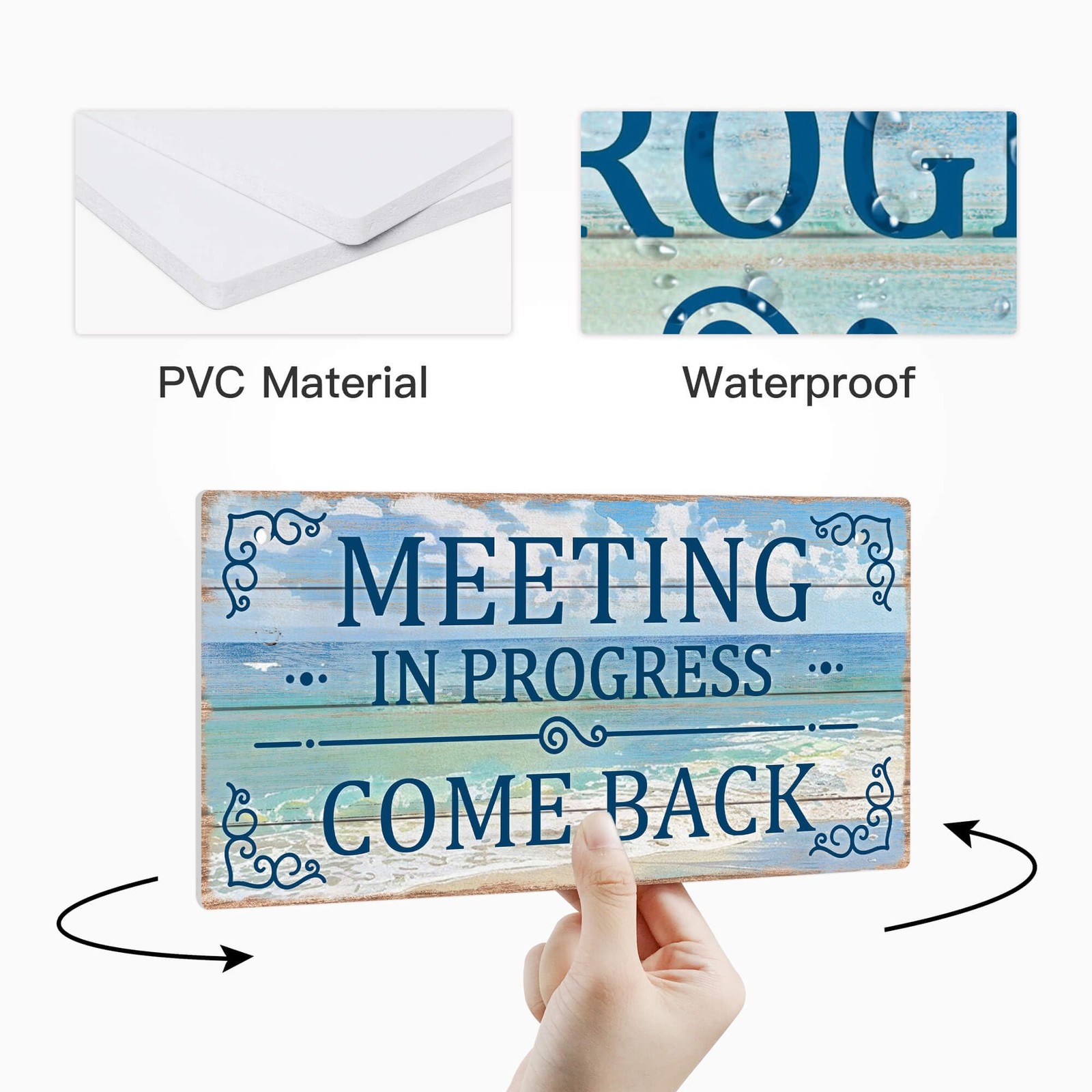 Meeting in Progress Door Sign – Welcome Come in Office Sign for Meeting Room,