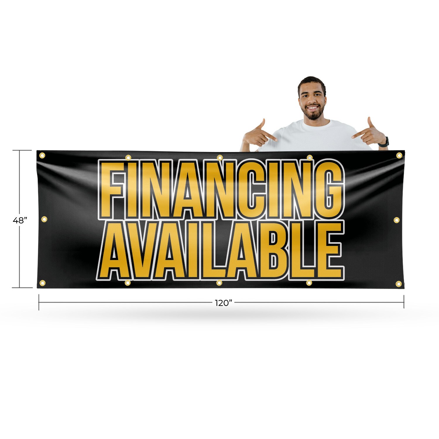 Financing Available Vinyl Banner Sign with Metal Grommets Heavy-Duty