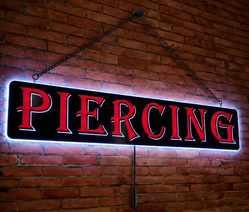 Large 40&Prime; Piercing LED Window Sign for Tattoo Parlors- 110v