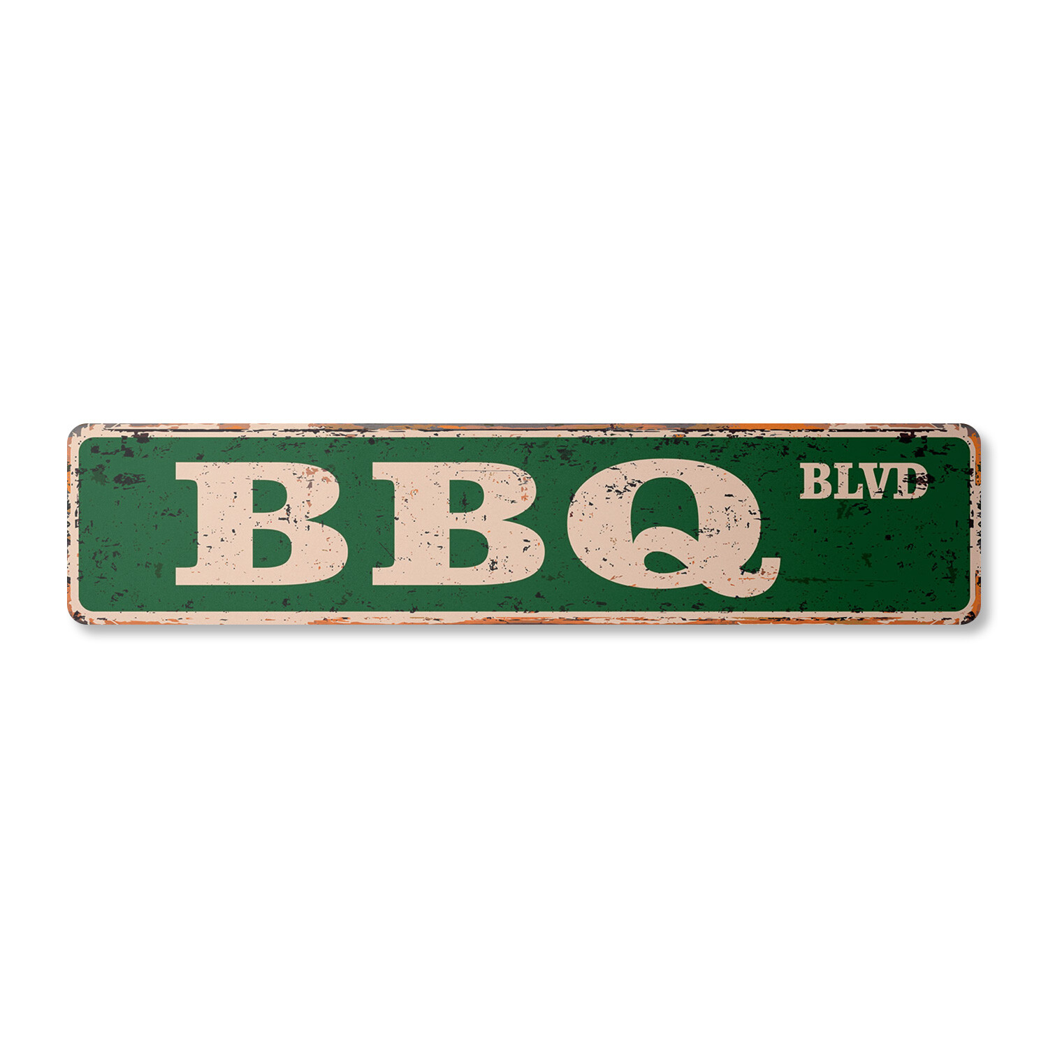 BBQ Vintage Street Sign Metal Plastic barbeque lover grill sauce grilling
