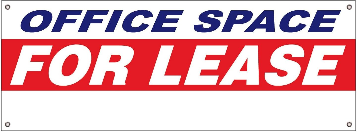 18×48 OFFICE SPACE FOR LEASE Vinyl Banner Sign with Grommets wrb