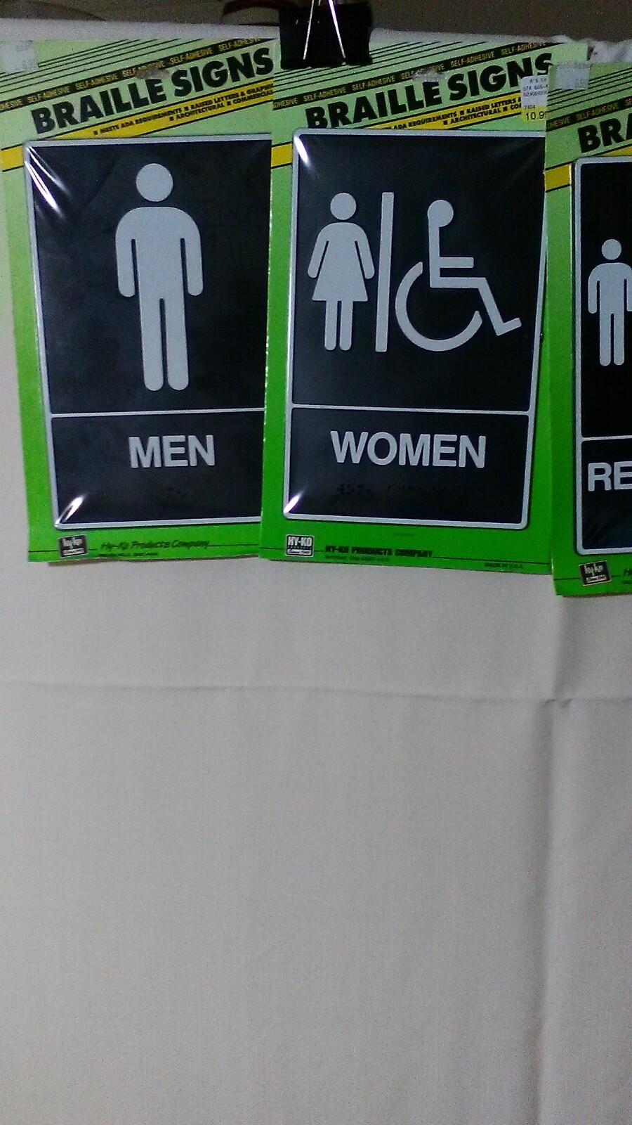 Hy-Ko Products Company Braille Restroom Signs w/ Self-Adhesive lot of 4 NWT