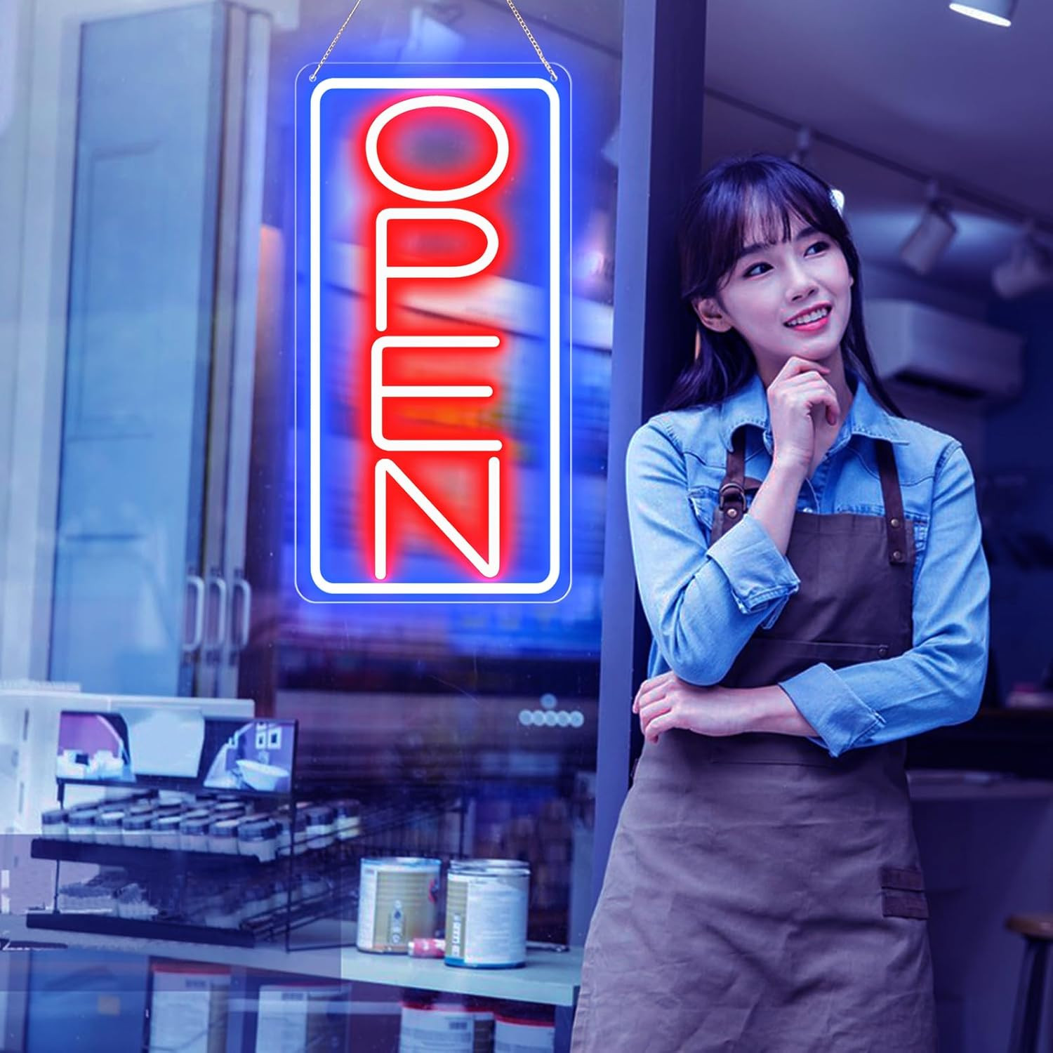 22&Prime; X 11&Prime; Led Neon Open Signs for Business 12V/2A Ultra Bright Led Neon Open Sig