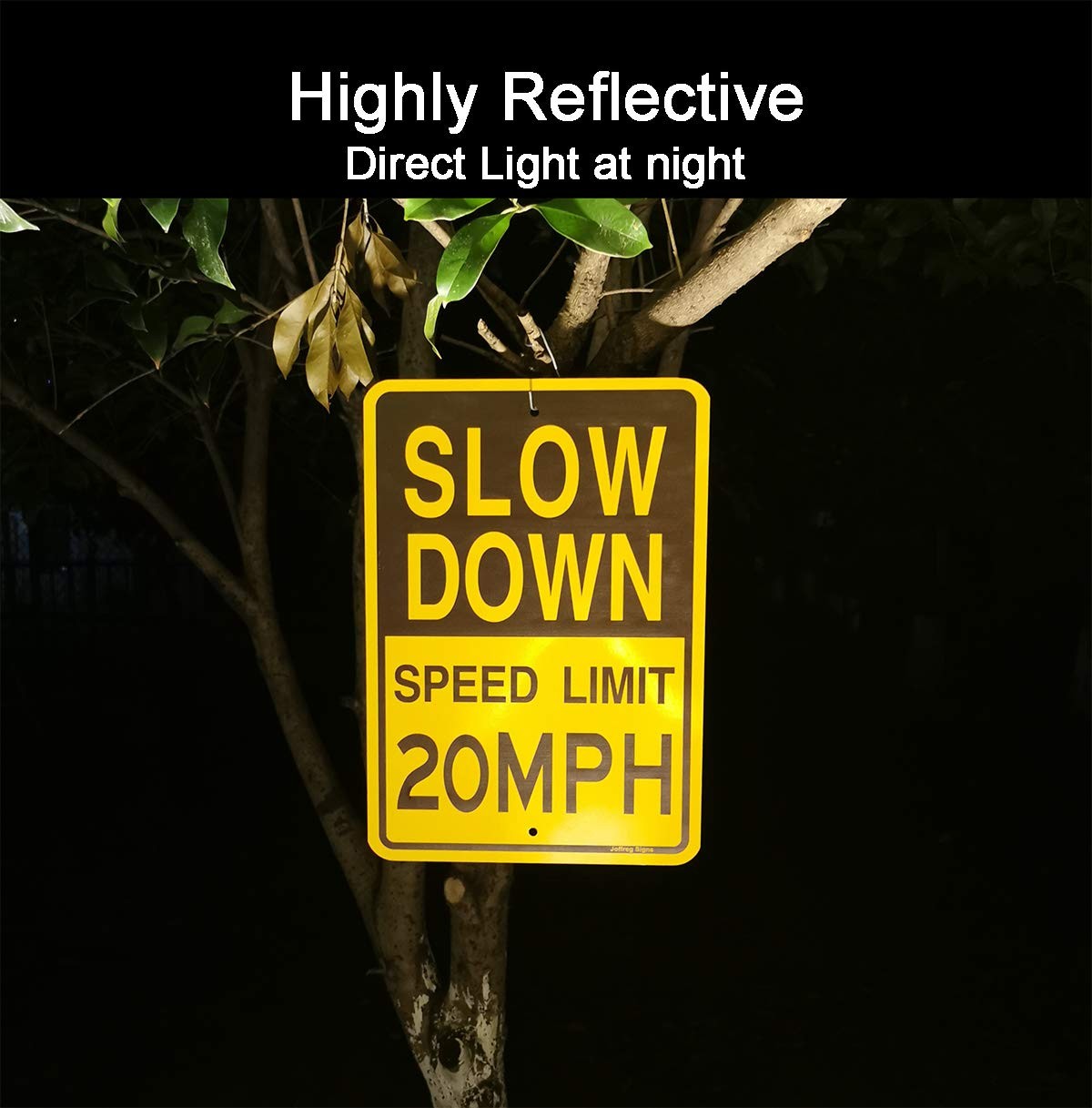 2 Pack Slow Down Speed Limit 20 MPH Sign 17 x 12 Inches, Reflective Aluminum