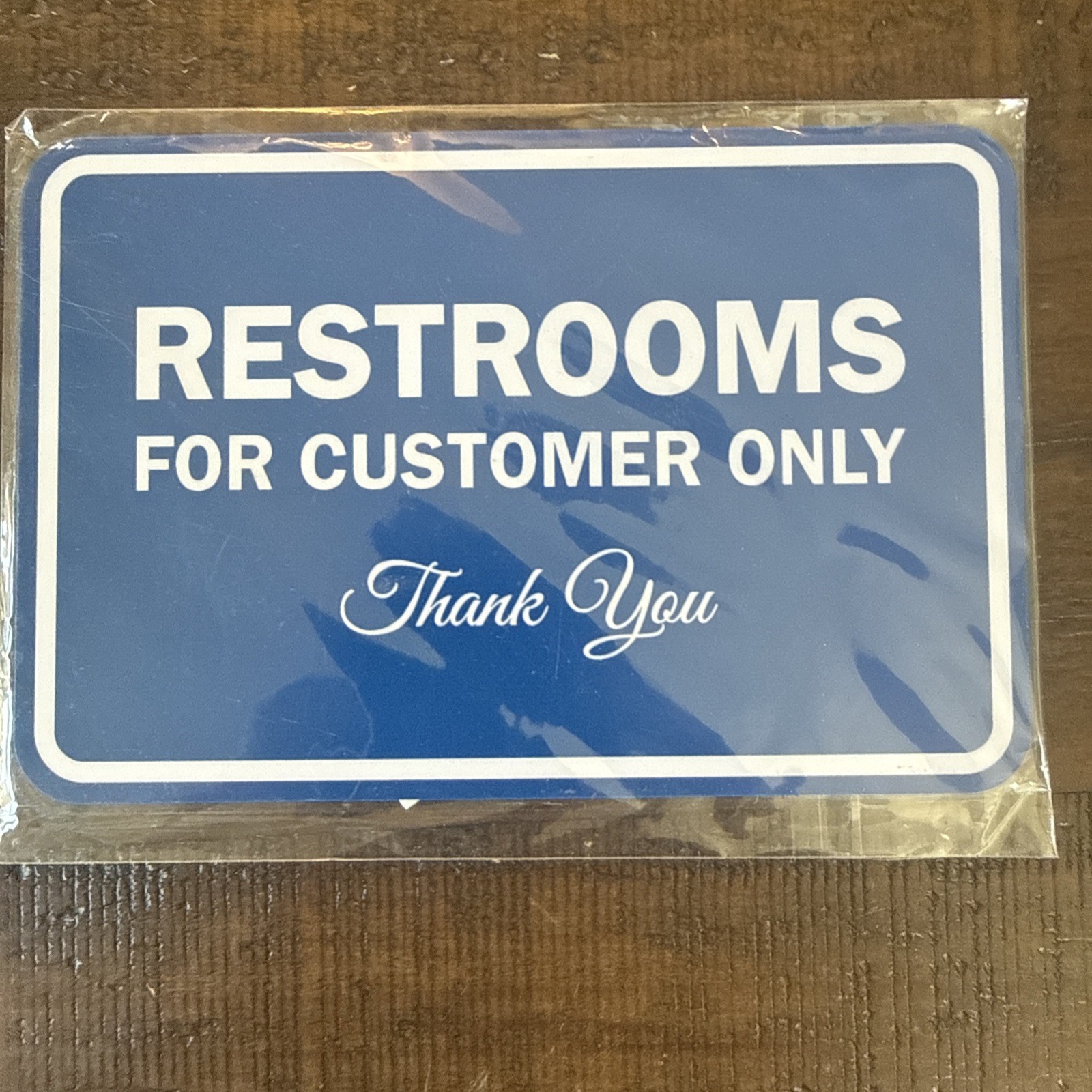 Signs ByLITA Classic Framed Restrooms for Customers Sign Blue 4&Prime; x 6&Prime; Small