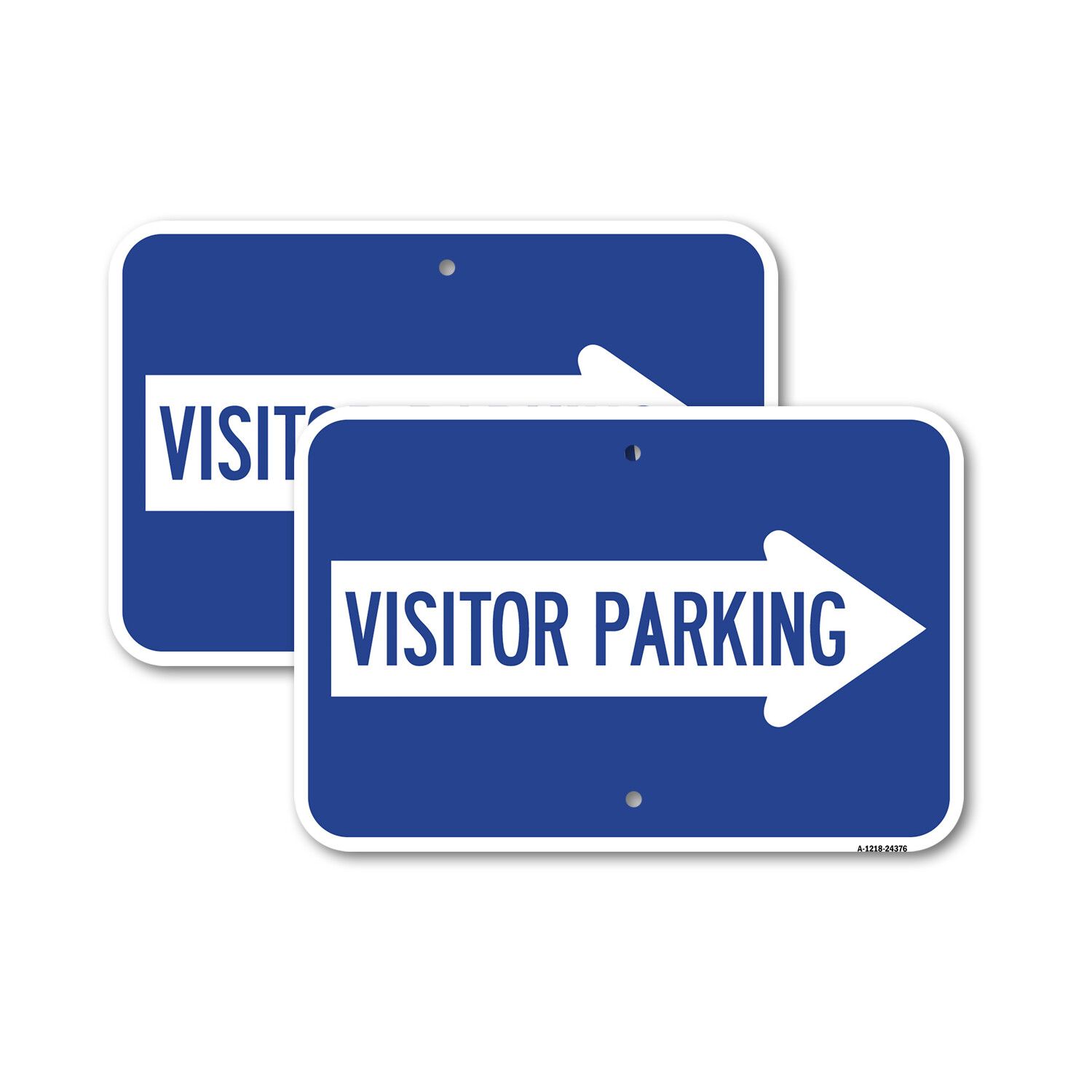 Visitor Parking (With Right Arrow) Heavy Gauge Aluminum Parking Sign