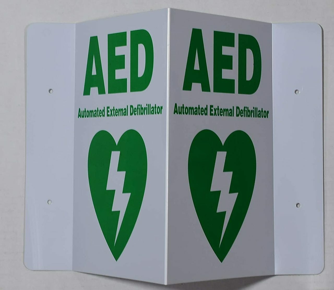 AED 3D Projection Sign/AED Hallway Sign (White/Green,Plastic,5.5×9)..-REF24-1027