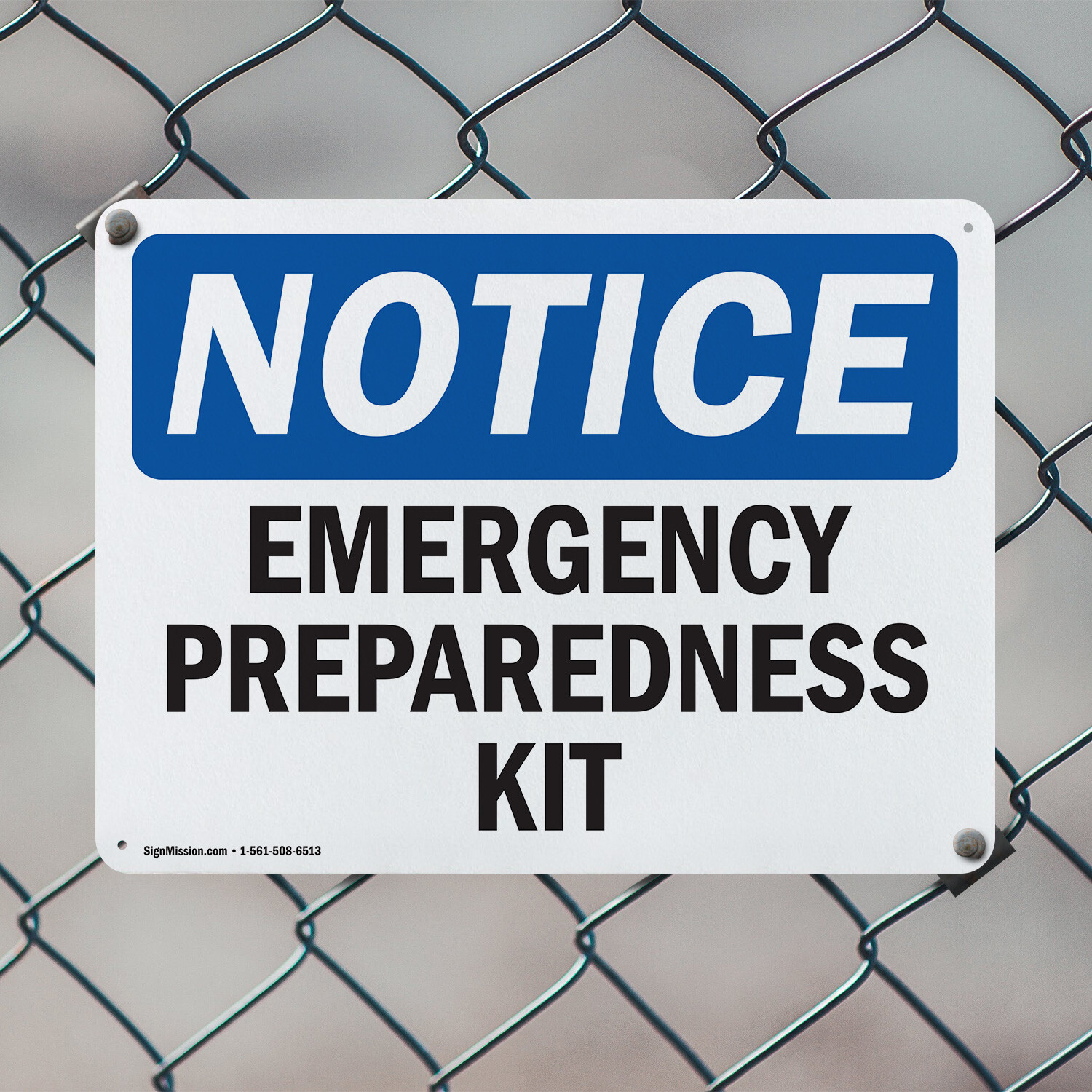 (2 Pack) Emergency Preparedness Kit OSHA Notice Sign Decal Metal Plastic