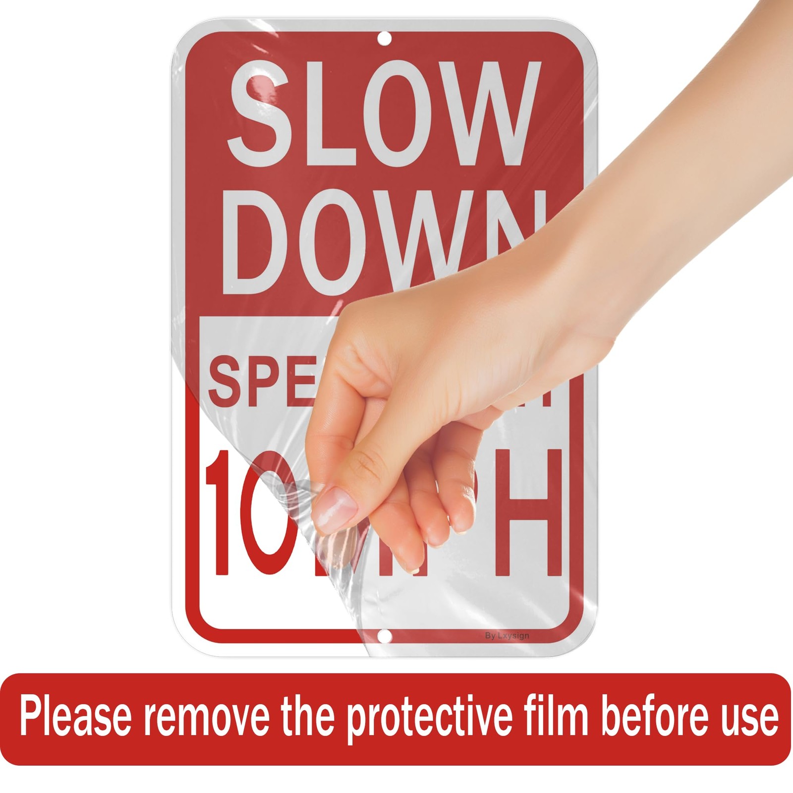 Slow Down Sign, Speed Limit 10 MPH Sign, 18×12 Inches Reflective Aluminum Signs,