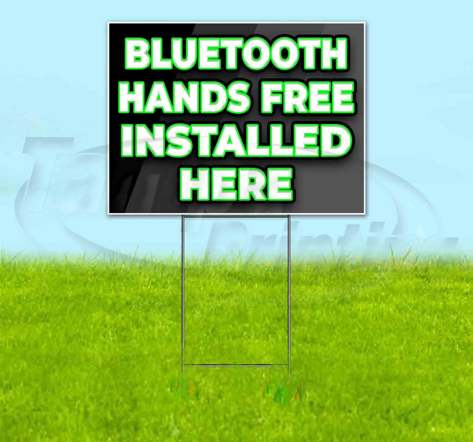 BLUETOOTH HANDS FREE INSTALLED HERE 18×24 Yard Sign Corrugated Plastic Bandit