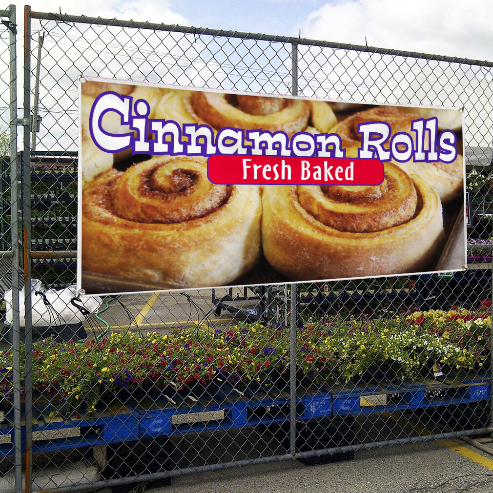 Vinyl Banner Multiple Sizes Cinnamon Rolls Restaurant Cafe Bar A Bakery Outdoor