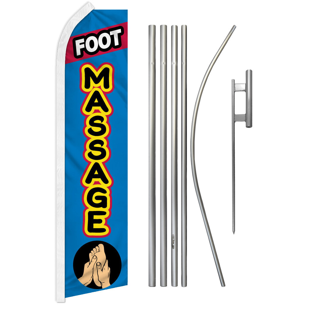 Foot Massage Swooper Flutter Feather Advertising Flag Kit Spa Services Beauty