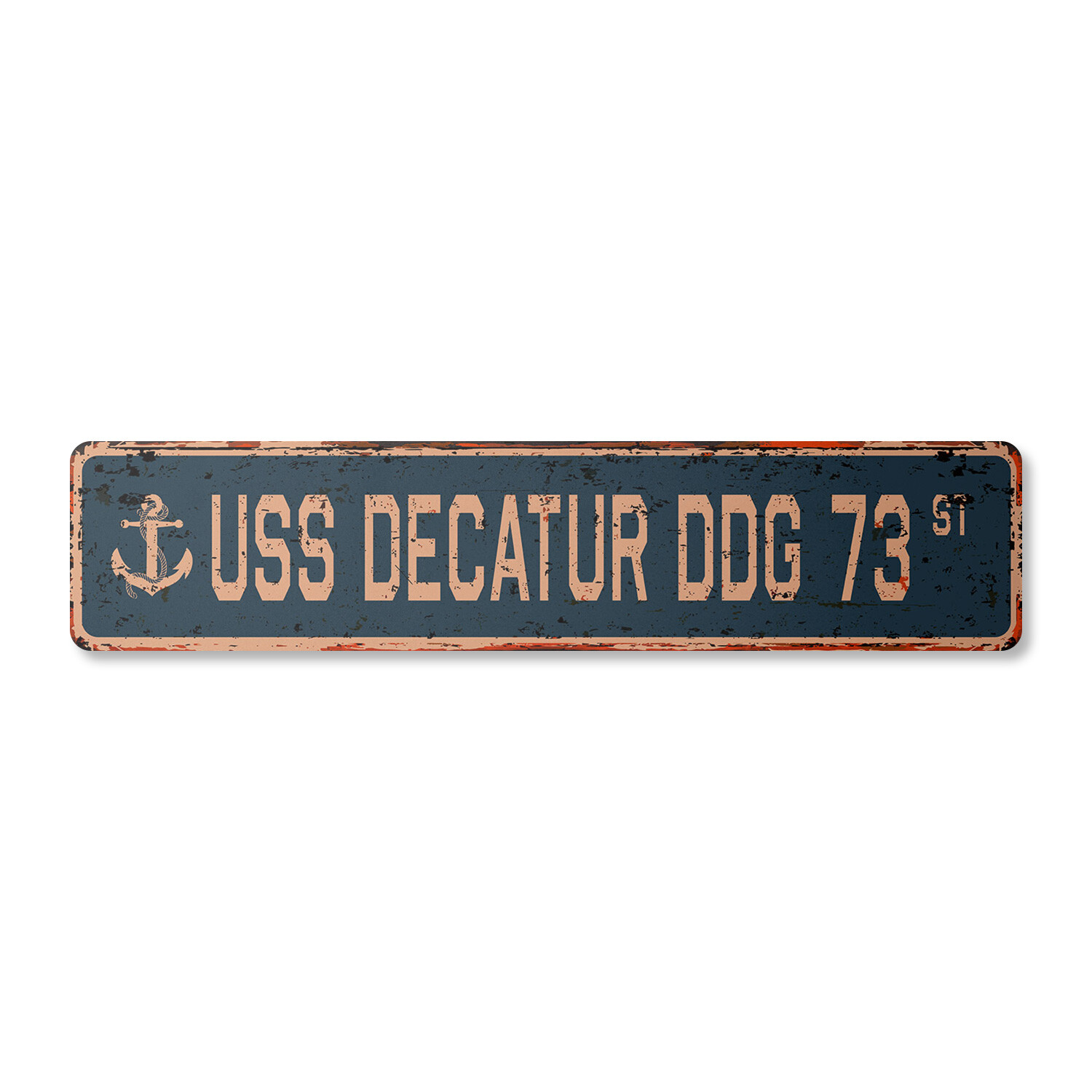 USS DECATUR DDG 73 Vintage Street Sign us navy ship veteran sailor rustic gift