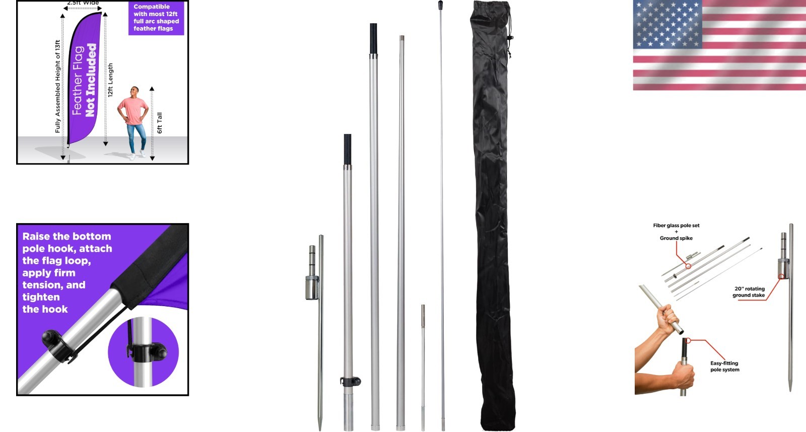 Lightweight Outdoor Banner Flag Pole – Visibility Solution