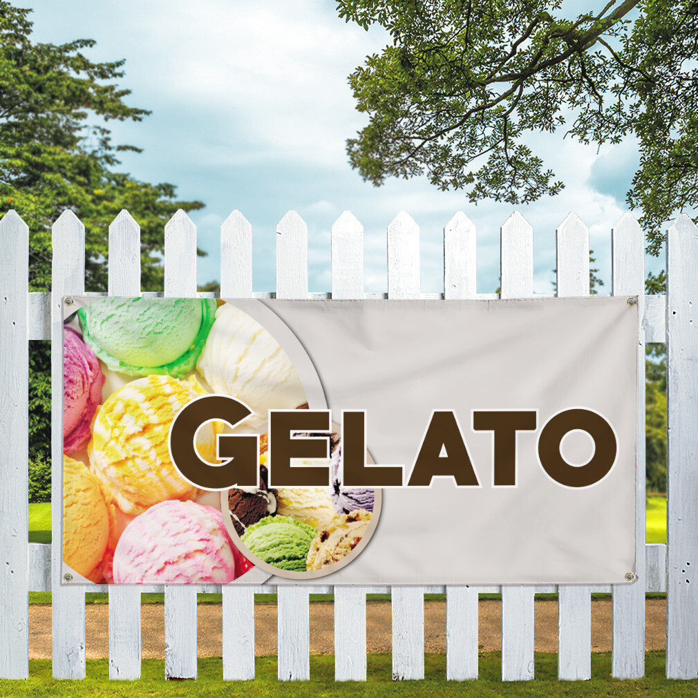 Vinyl Banner Multiple Sizes Gelato Outdoor Advertising Printing A Outdoor