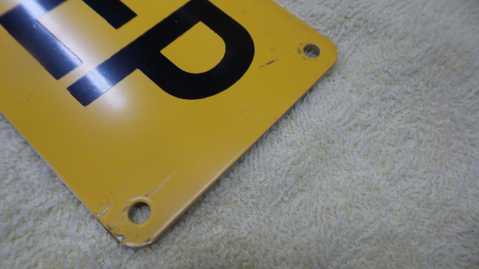 Watch Your Step Sign, Yellow / Black, 3&Prime; x 21&Prime;, 1.9&Prime; Letters, Alum Backing, I2