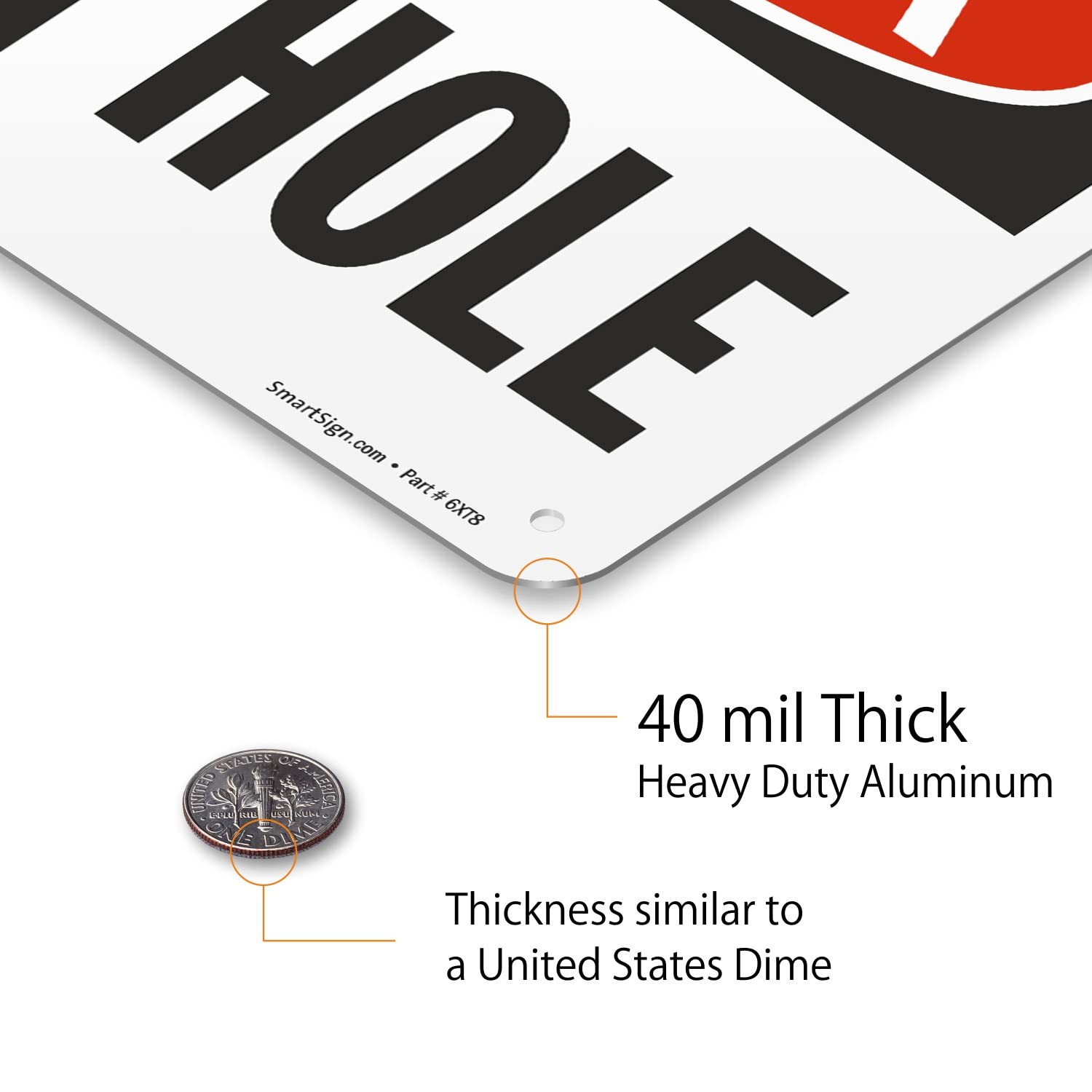 Danger Open Hole Sign 7×10 Inch Aluminum Safety Warning Placard Industrial