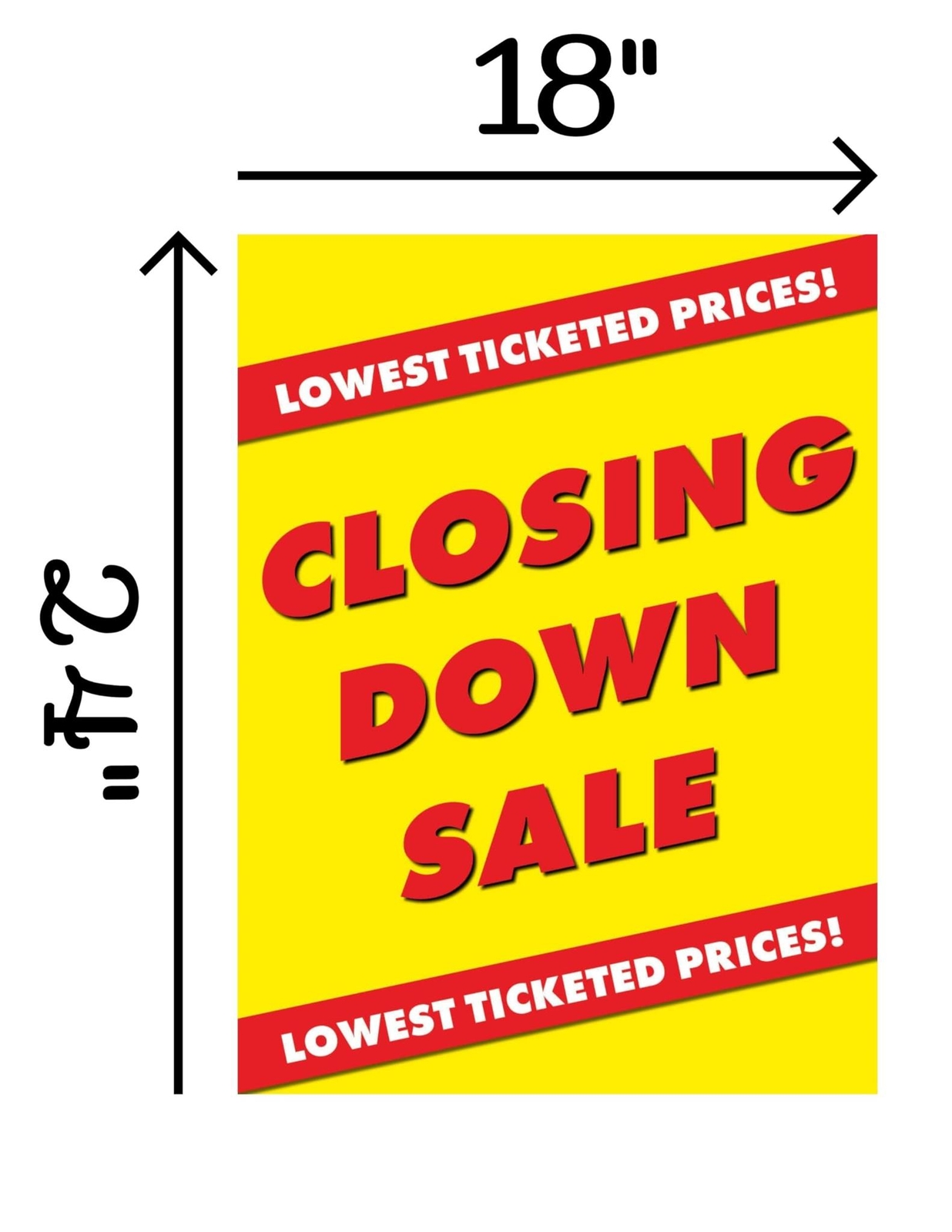 Closing Down Sale | Retail Window Display Sign | 18&Prime;W x 24&Prime;H