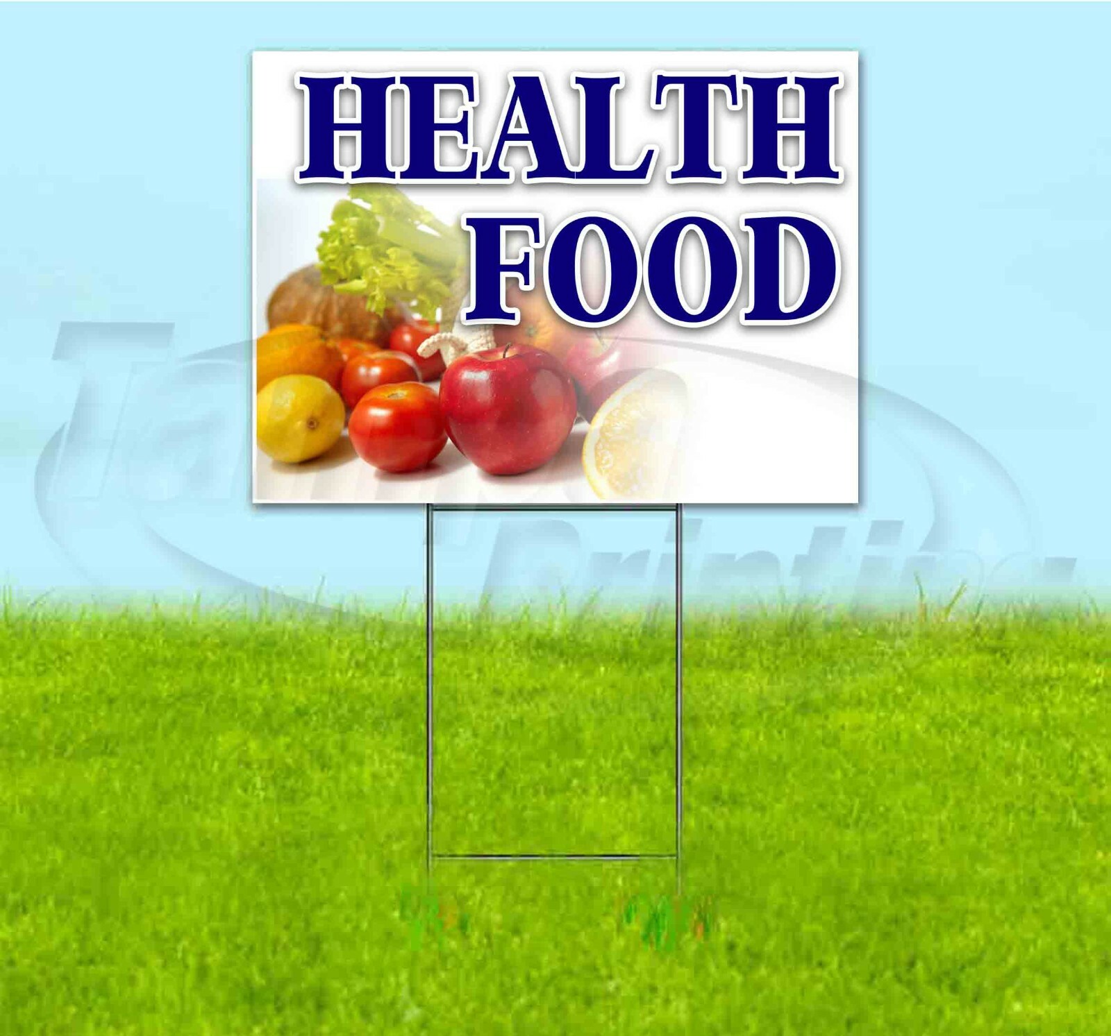 HEALTH FOOD 18×24 Yard Sign WITH STAKE Corrugated Bandit USA BUSINESS PRODUCE