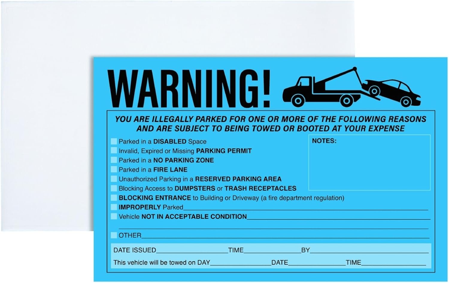 Juvale Tow Stickers for Vehicles – 8 x 5 in, Blue, 50 Pack 8 x 5 Inches, blue