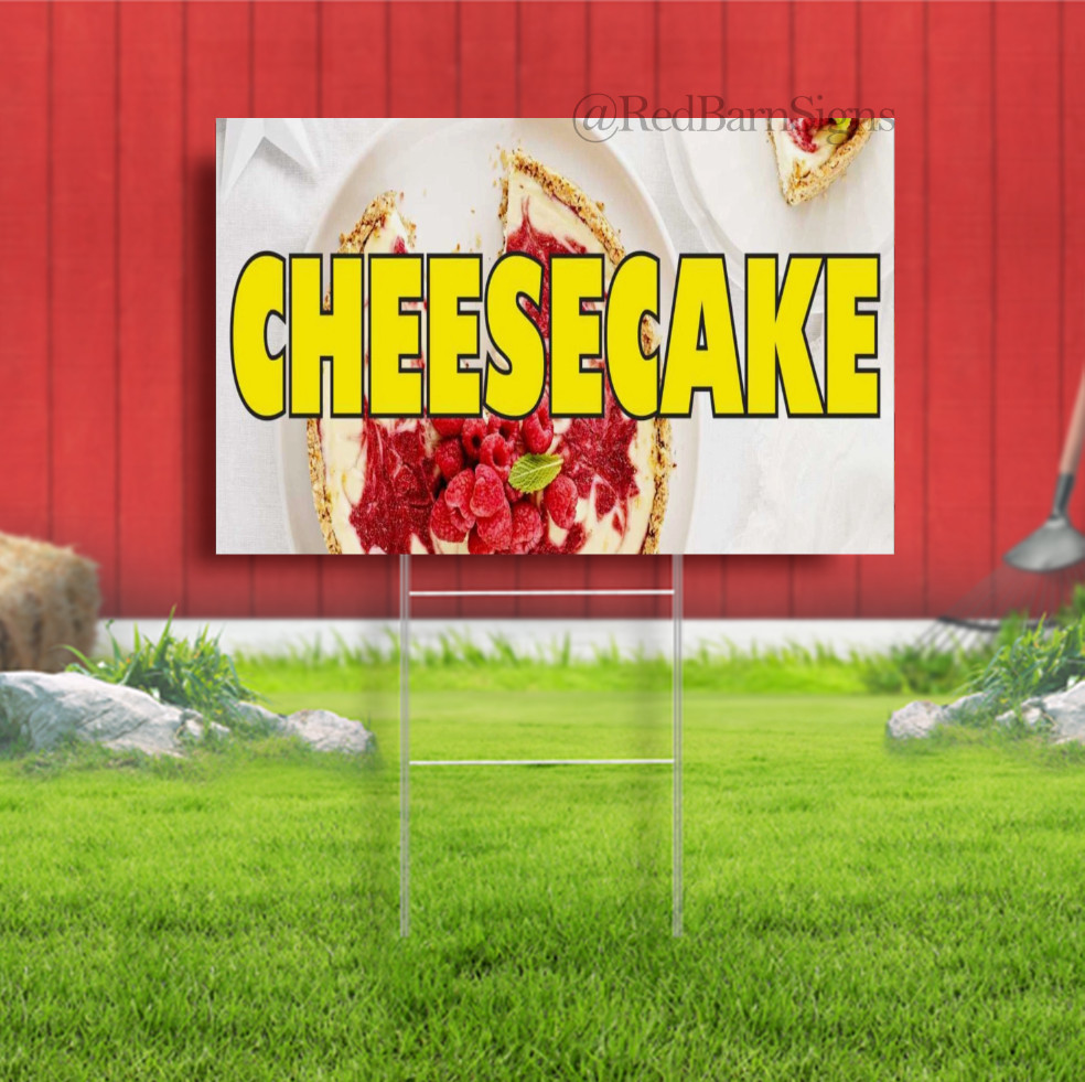 CHEESECAKE deep fry fast food bar sub cheese Indoor Outdoor Yard Sign with metal
