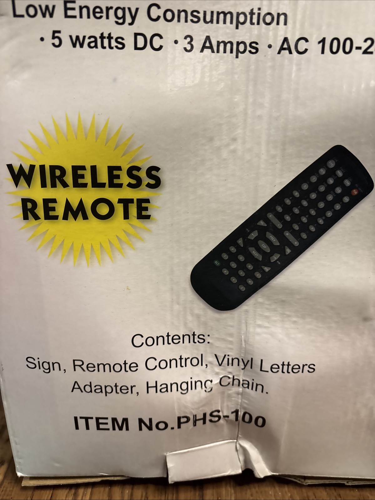 Programmable LED Business Hours Sign PHS-100 New w/ Remote & Letters