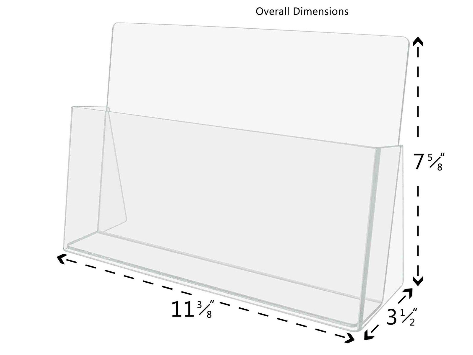 Marketing Holders Magazine Holder Display Rack 11&Prime;W Single Pocket, Clear