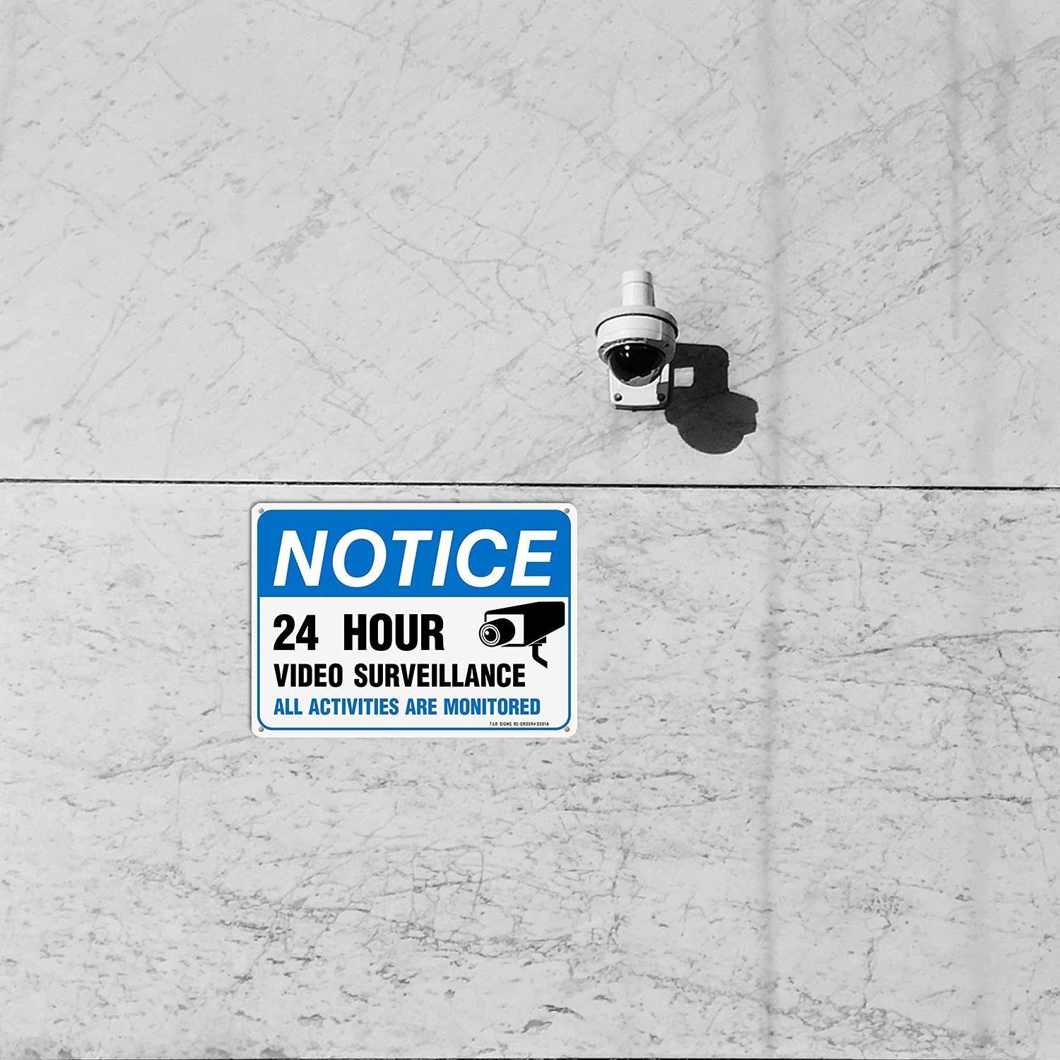 Smile You&rsquo;re On Camera Signs, Video Surveillance Aluminum Warning Sign, 2 Pack