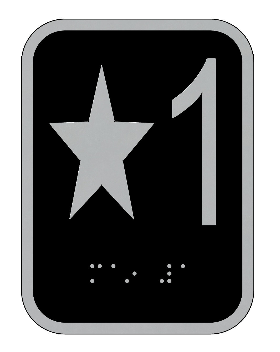 Elevator floor number Star 1 sign – Elevator Jamb Plate Star 1( 3×4 CAAST IRON)