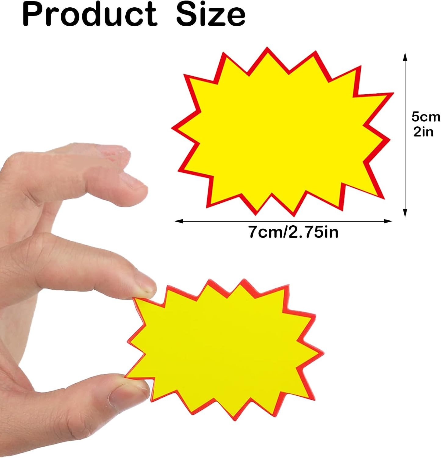 200 Pieces Star Burst Signs 2.75 x 2 Inch Blank Price Tags Burst Paper Signs Sta