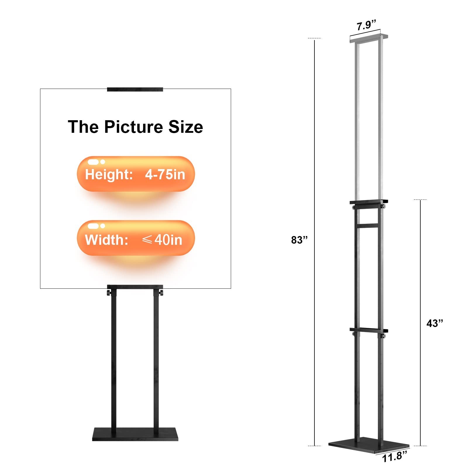 WHAUU Display Stand Sign Holder,Heavy Duty Adjustable Pedestal Sign Stand Up …