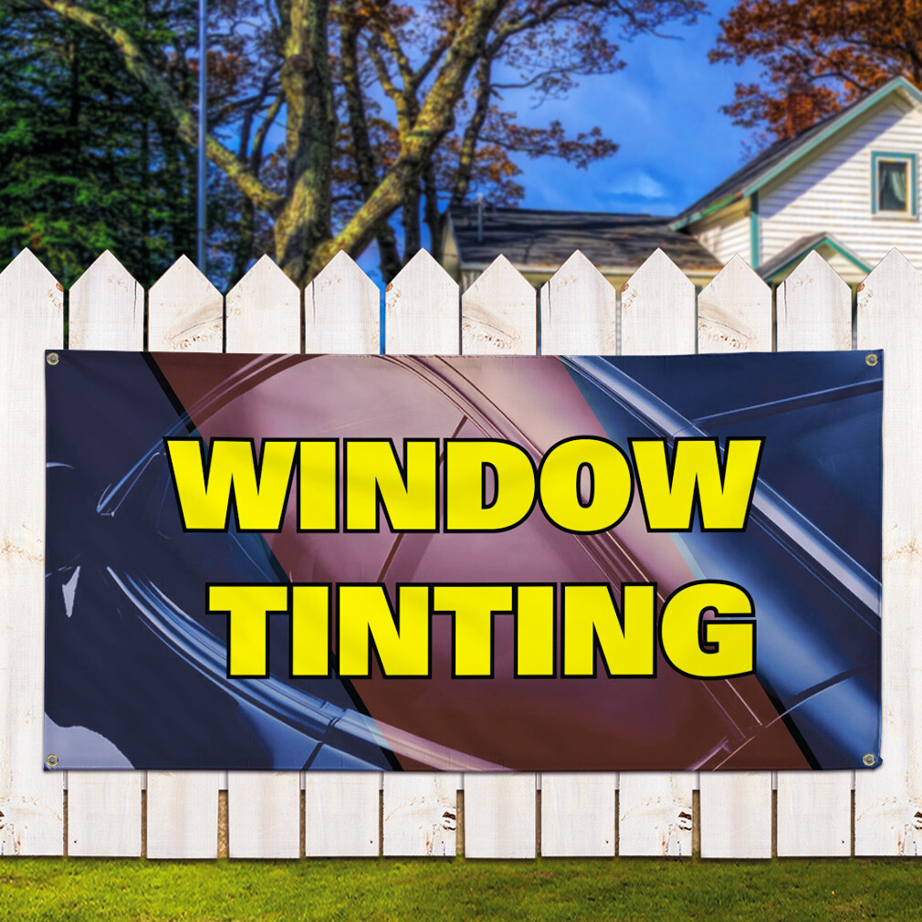 Vinyl Banner Sign Window Tinting #1 Style J Outdoor Marketing Advertising blue