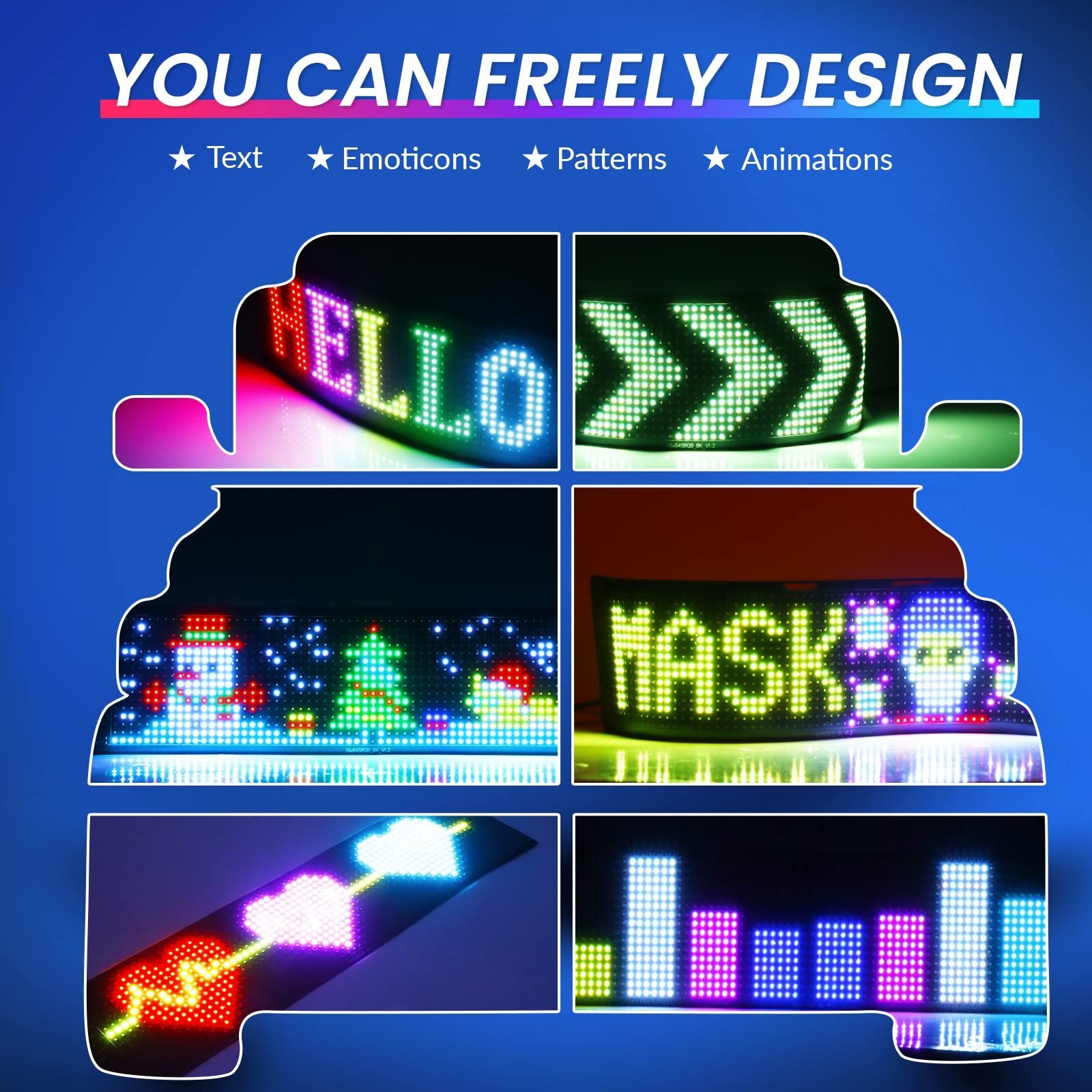 Programmable LED Sign with Bluetooth App Control – Custom Text & Animation for C