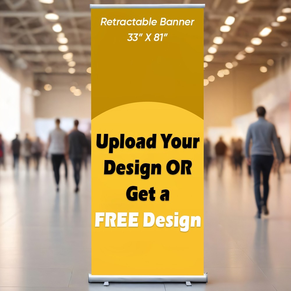 33&Prime;x81&Prime; – Custom Premium Retractable Banner with stand For Events – FREE DESIGN