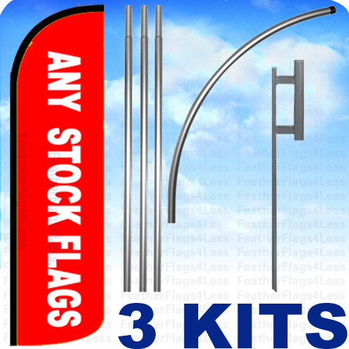 3 KITS – WINDLESS Swooper Flag Kit Feather Any Stock Flag Mix Match Pack