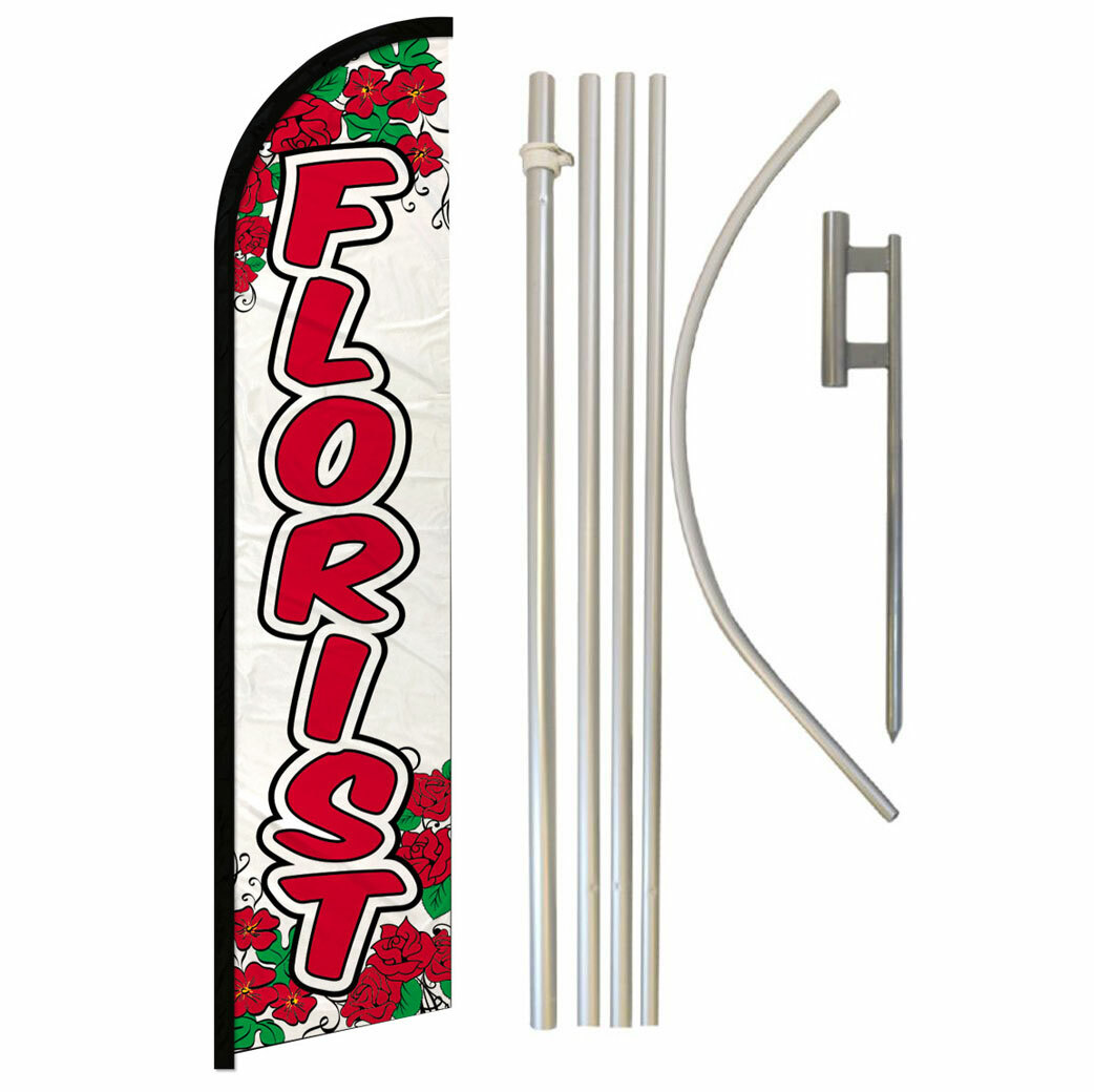 Florist Full Curve Windless Swooper Flag Pole Kit Flower Arrangements