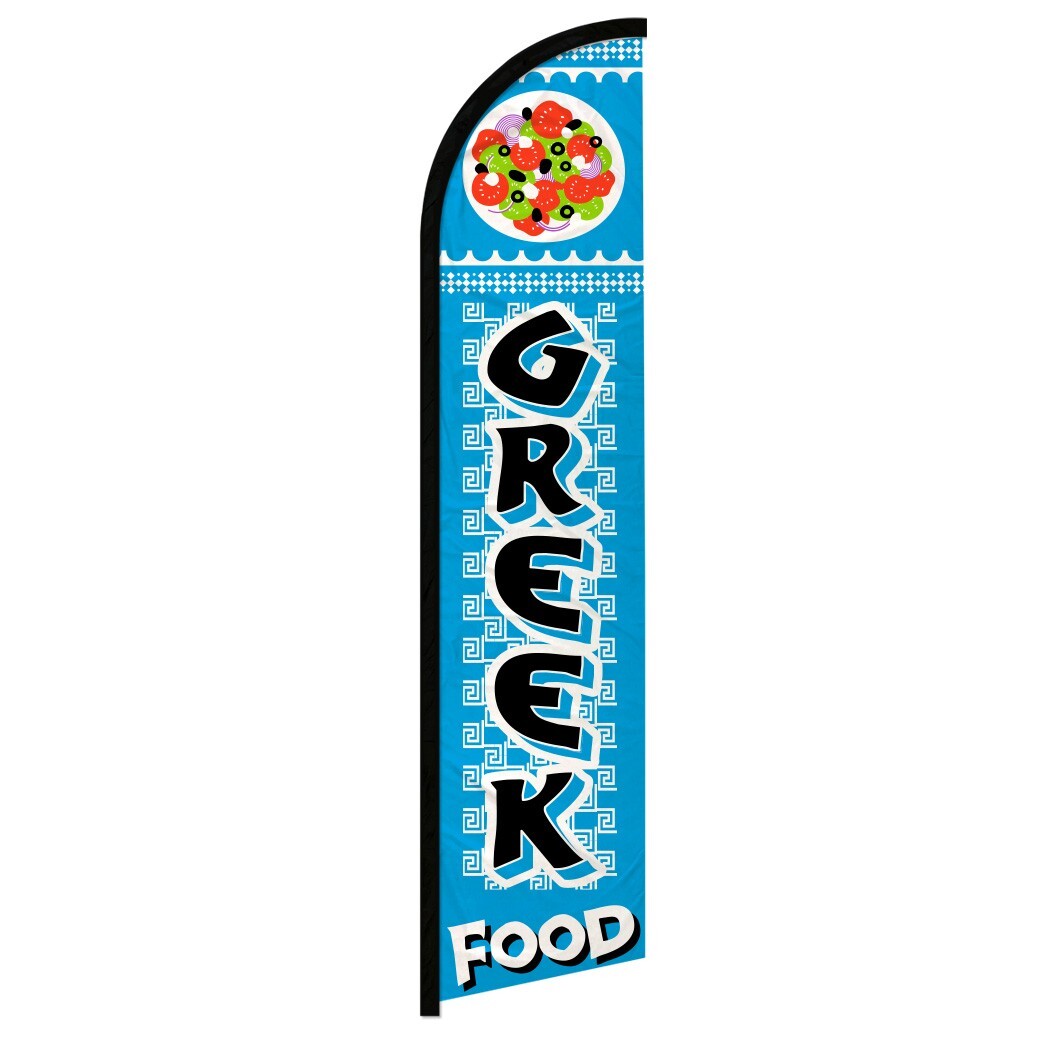 Greek Food Full Curve Windless Swooper Flag Restaurant Food