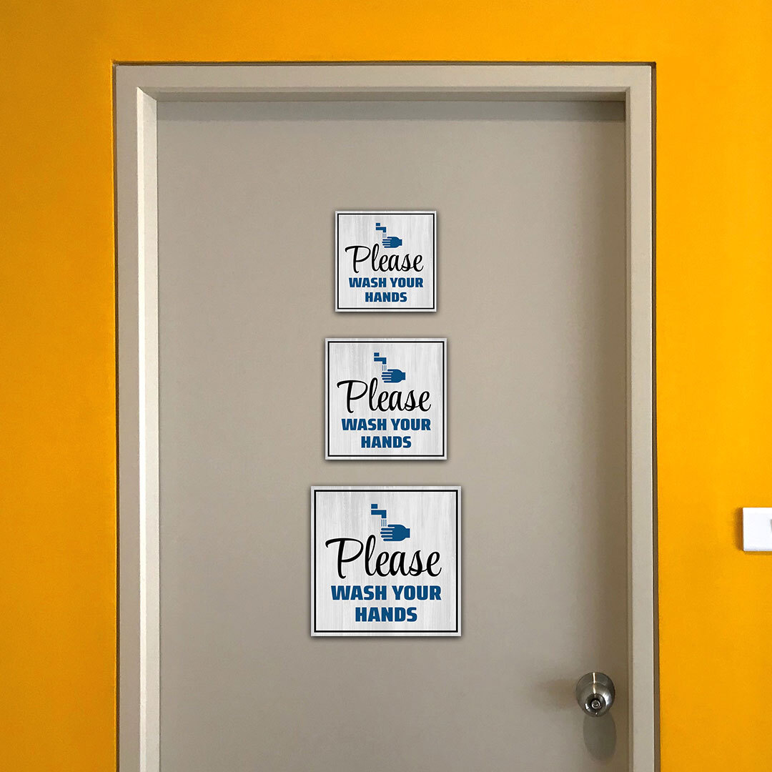 Square Plus Please Wash Your Hands Wall or Door Sign