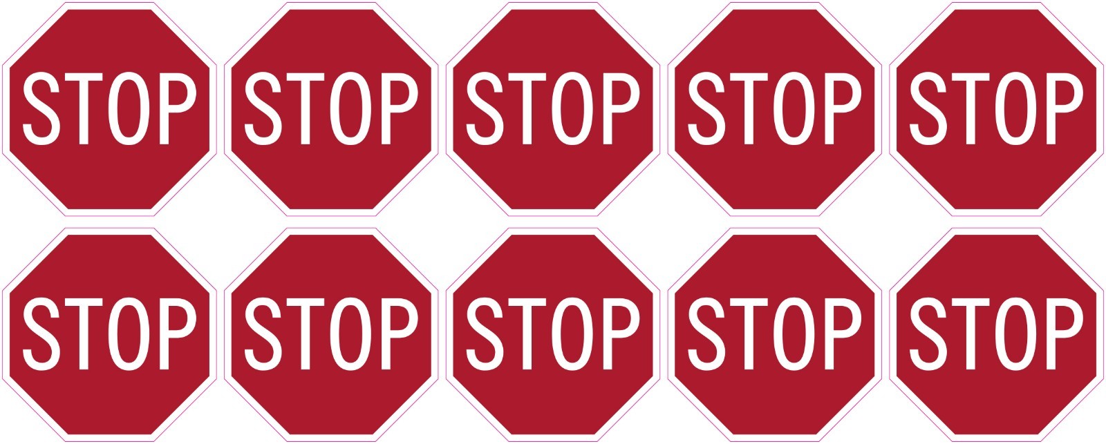 Stop Sign Stickers | 10 Vinyl Decals | 1.5&Prime; octagon shape | outdoor durable
