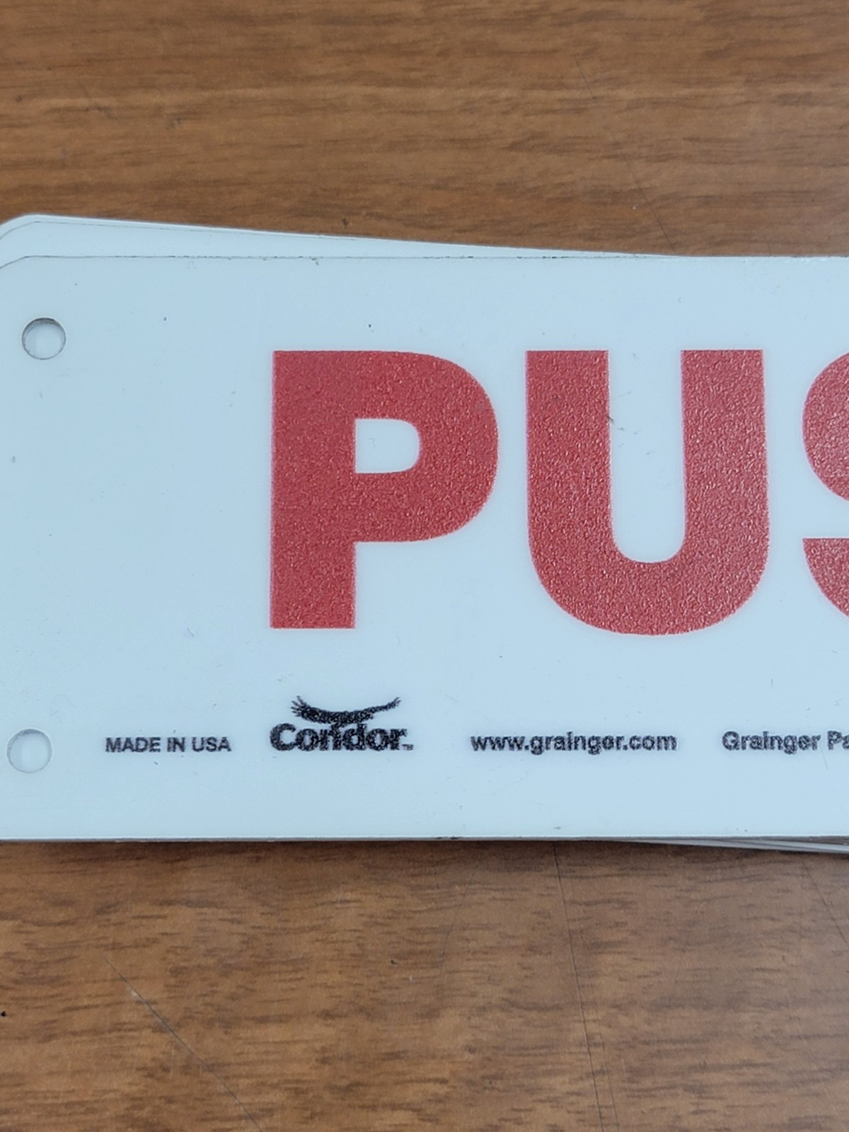 Condor 471W39 Safety Sign, 2-1/2&Prime; H, 7 In W, Horizontal Rec, English, RA. 2pk