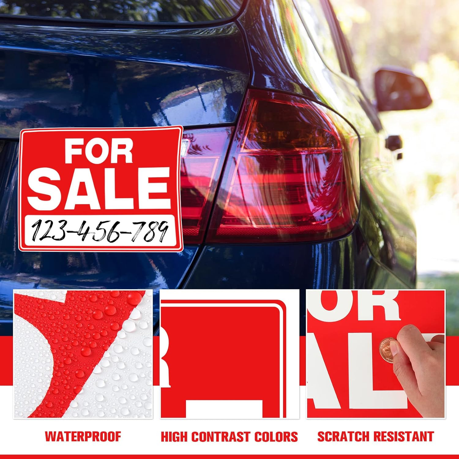 25 Pcs for Sale Signs for Car 9 x 12 Inches Auto Sales Signs Vehicle, Houses Sal