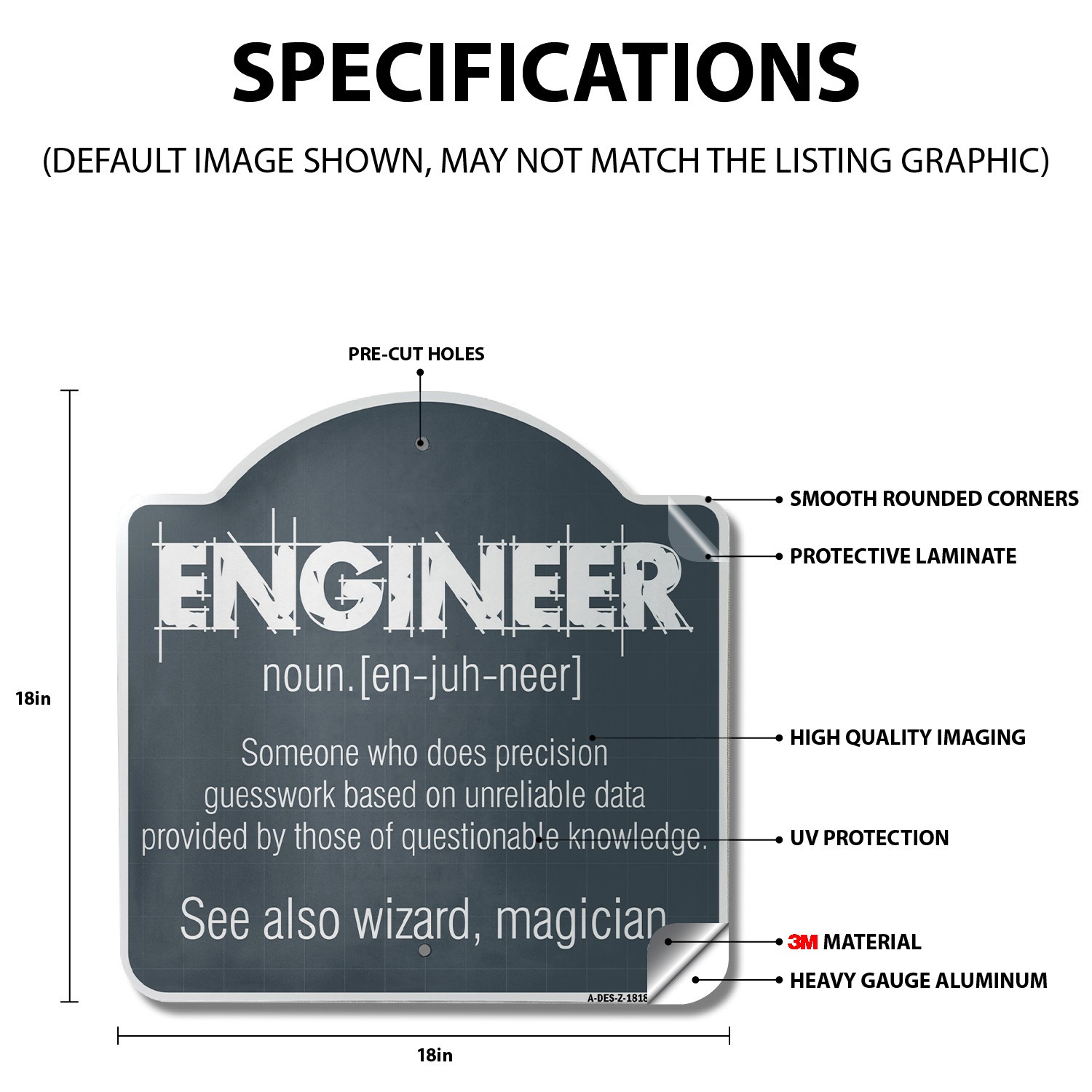 Computer Geek 18&Prime; X 18&Prime; Heavy-Gauge Aluminum Architectural Sign