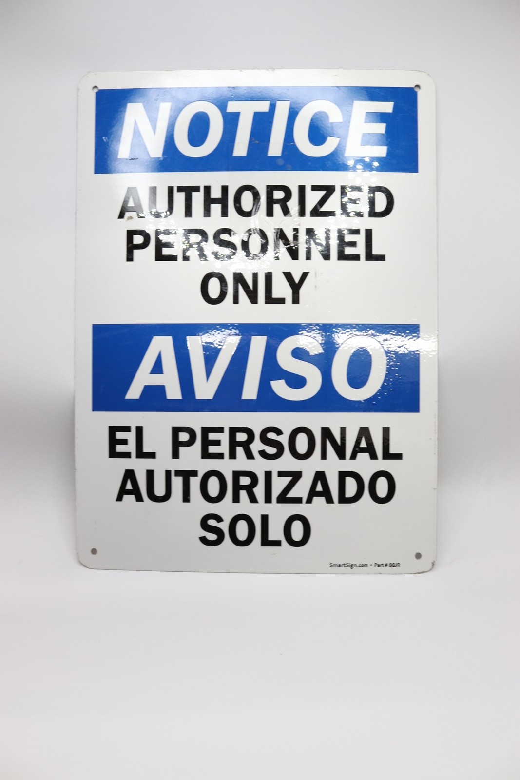 SmartSign Notice Authorized Personnel Only OSHA Bilingual Safety Sign 10&Prime; x 14&Prime;