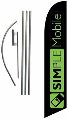 Custom Simple Mobile SimpleMobile Wireless (black) 15ft Feather Banner…
