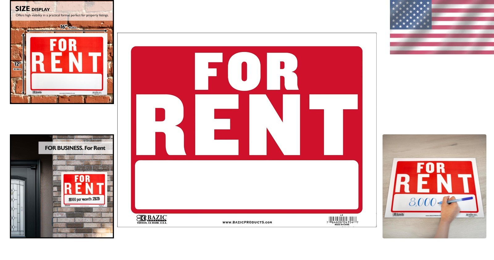 12in x 16in For Rent Signs – 24 Count, Perfect for Notices & Event Signage