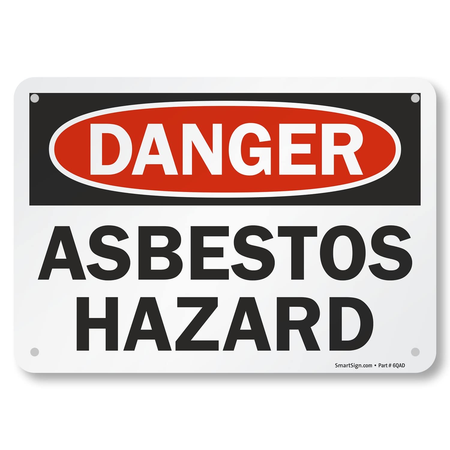 7×10 Inch OSHA Metal Sign Danger Asbestos Hazard Rustproof Aluminum 40 Mil